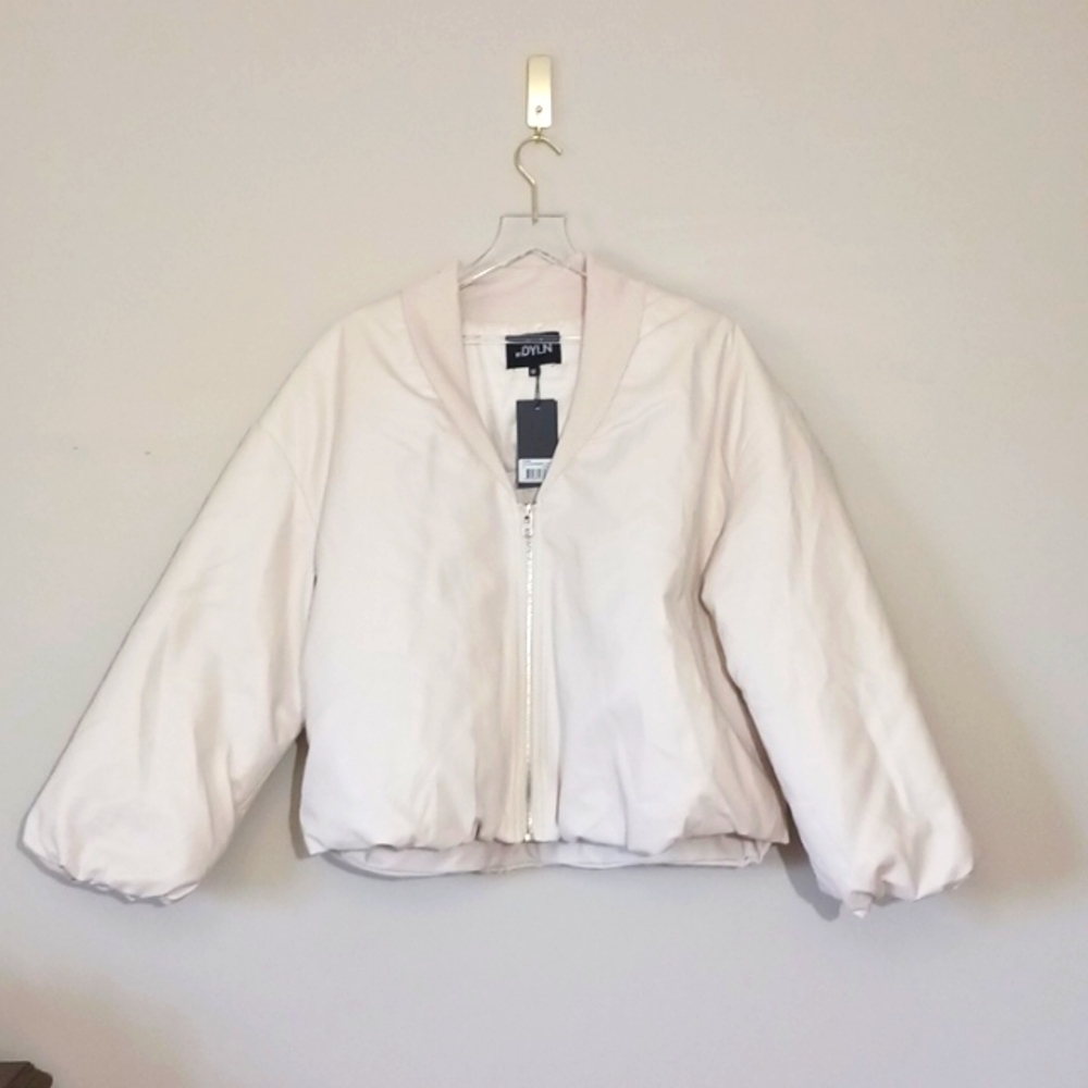 By Dyln Atticus Oversized Puffer Coat Faux Leather Bomber Jacket, Size M - Picture 7 of 15